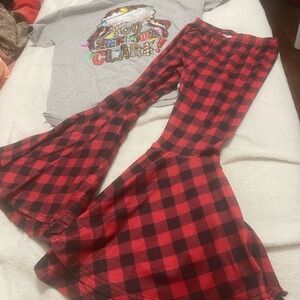 Kids Red and Black Plaid Matching Set